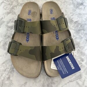 Birkenstock Arizona Camo Green Sandals 40 Womens 9 Double strap